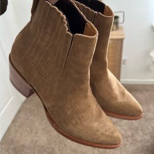 Tecovas Brown Suede Ankle Booties